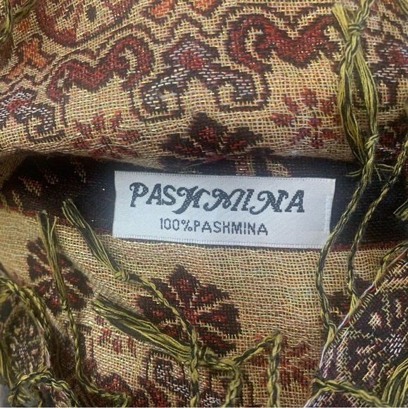 Pashmina Shawl Boho Metallic Thread Fringe - Picture 10 of 10